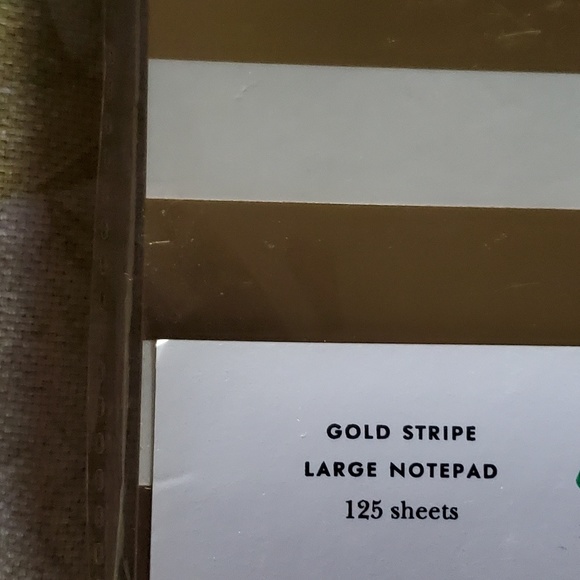 Kate Spade gold stripe large notepad. NWT - Picture 3 of 4